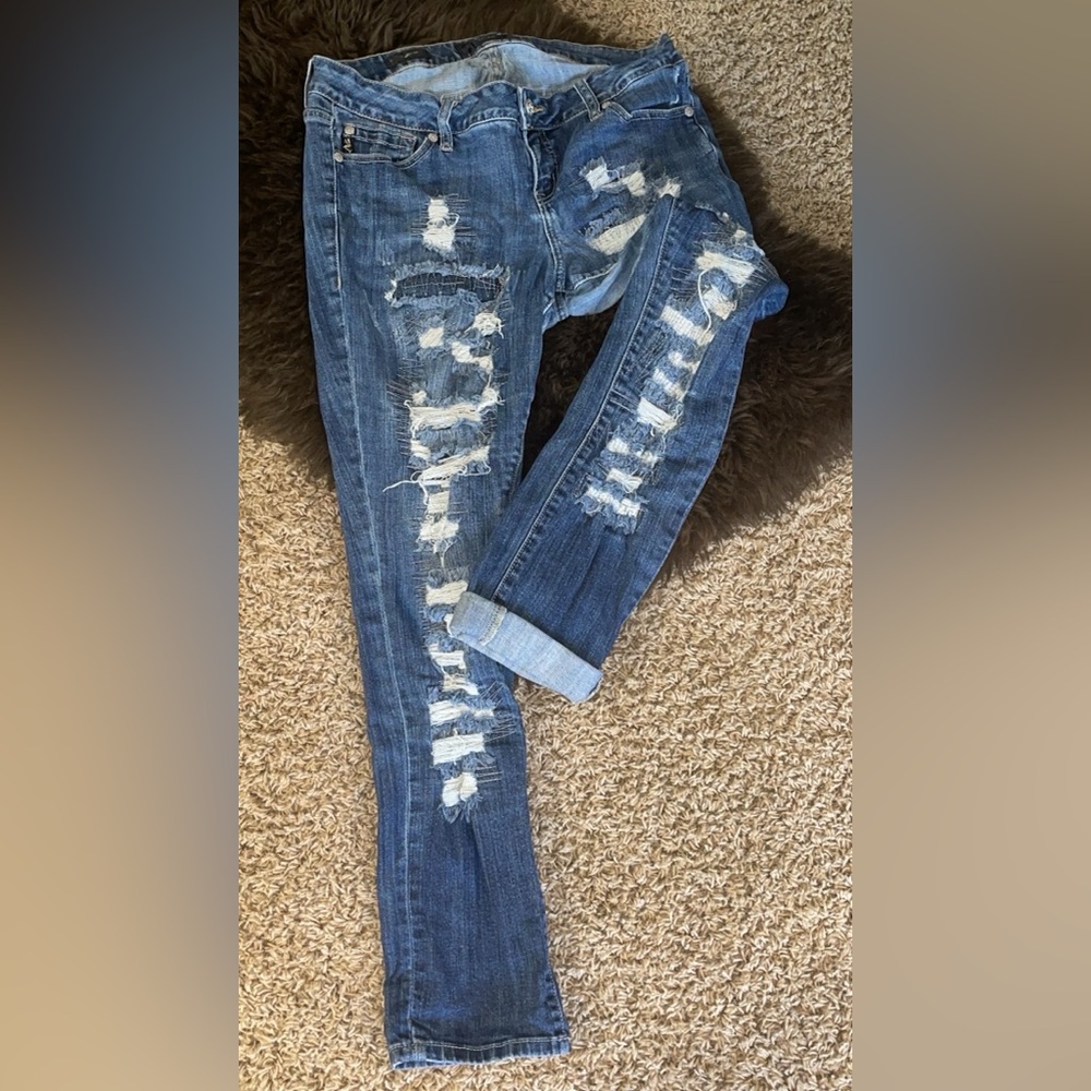 Torrid Classic Blue Ripped Boyfriend Jeans